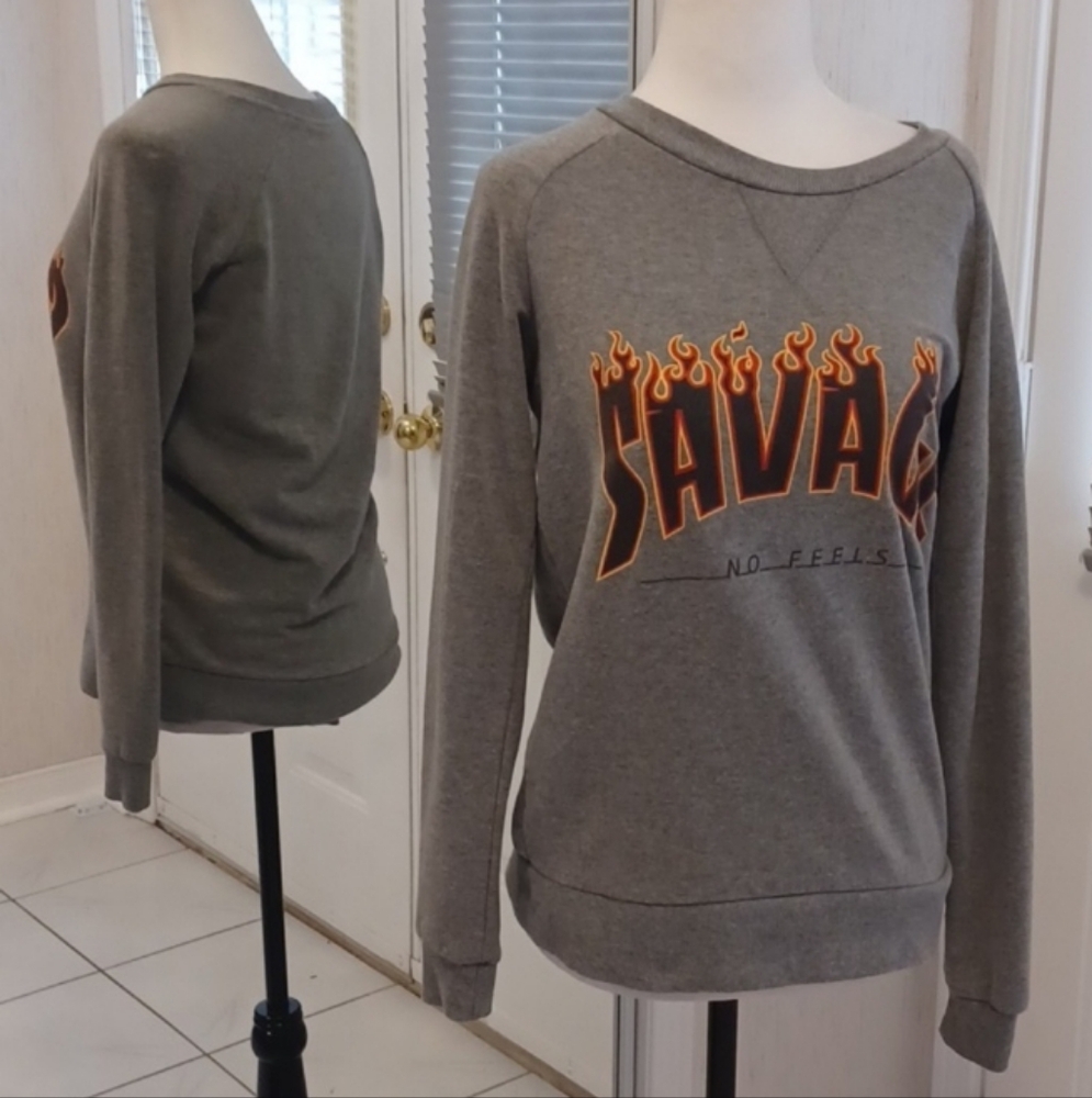 4/$80 New Gray "Savage No Feels" Sweatshirt - Size XS